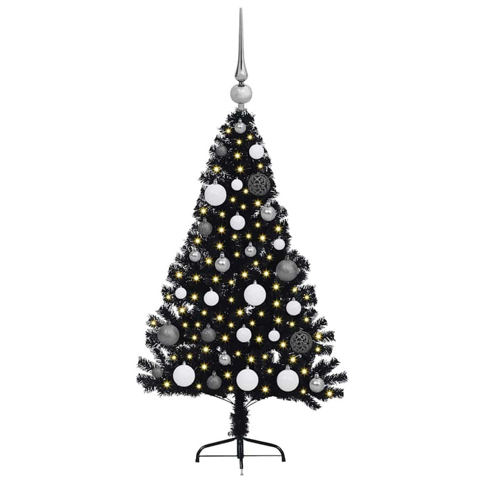 Albero di Natale artificiale con luci integrate Nero 120 cm PVC 3397114