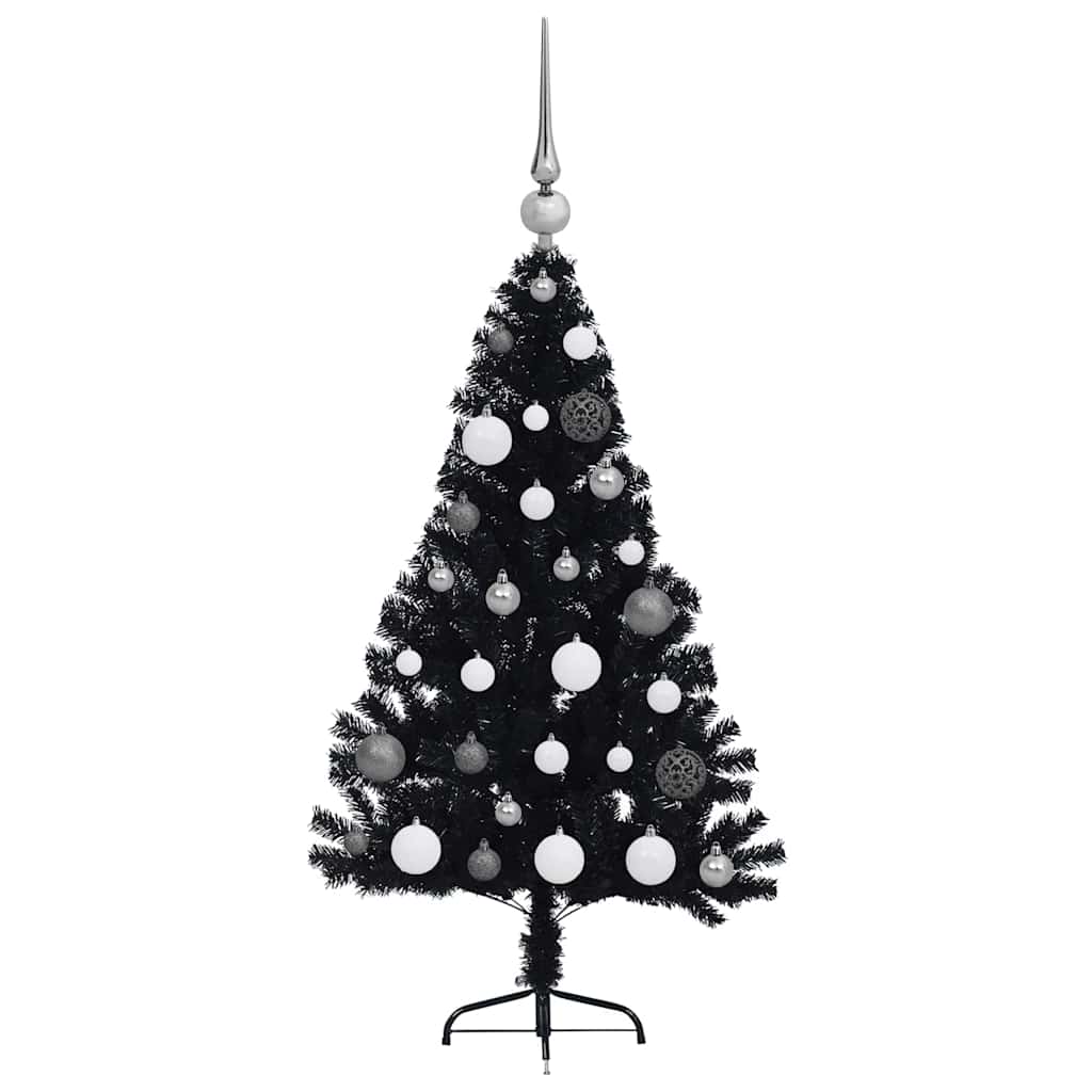 Albero di Natale artificiale con luci integrate Nero 120 cm PVC 3397114