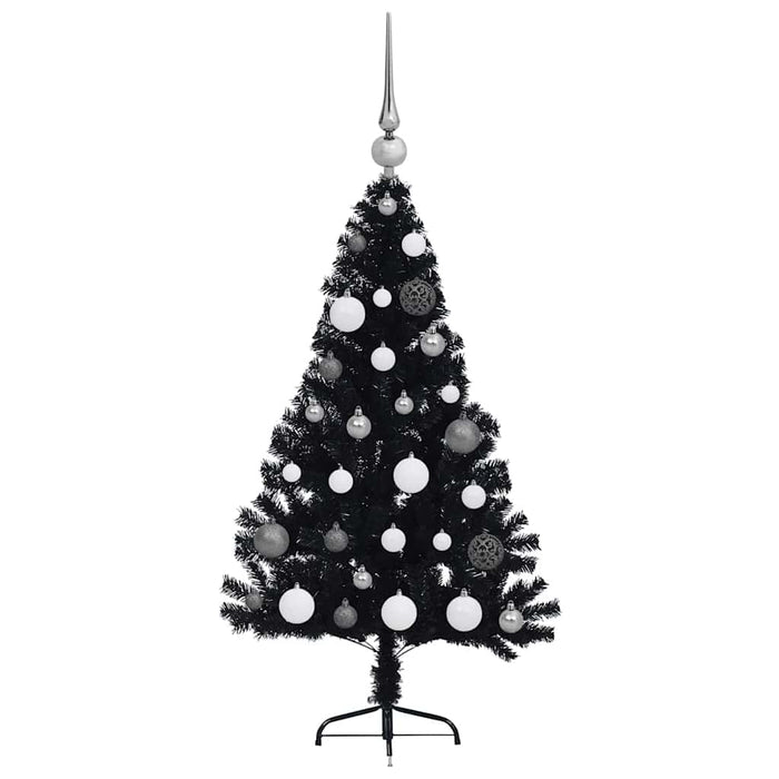 Albero di Natale artificiale con luci integrate Nero 120 cm PVC 3397114
