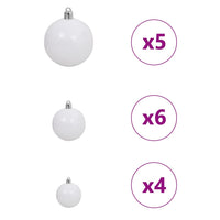 Albero di Natale artificiale con luci integrate Nero 120 cm PVC 3397114