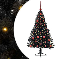 Albero di Natale artificiale con luci integrate Nero 120 cm PVC 3397115