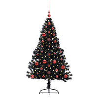 Albero di Natale artificiale con luci integrate Nero 120 cm PVC 3397115