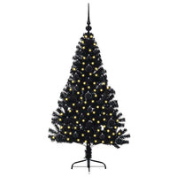 Albero di Natale artificiale con luci integrate Nero 120 cm PVC 3397116