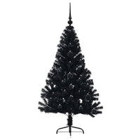 Albero di Natale artificiale con luci integrate Nero 120 cm PVC 3397116