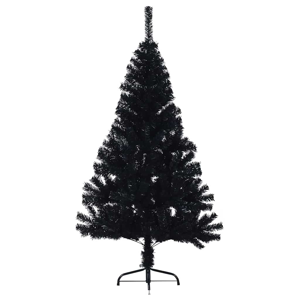 Albero di Natale artificiale con luci integrate Nero 120 cm PVC 3397117