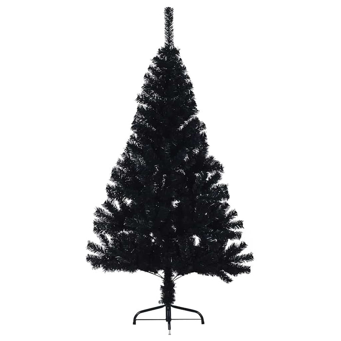 Albero di Natale artificiale con luci integrate Nero 120 cm PVC 3397117