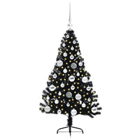 Albero di Natale artificiale con luci integrate Nero 120 cm PVC 3397120