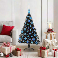 Albero di Natale artificiale con luci integrate Nero 120 cm PVC 3397122
