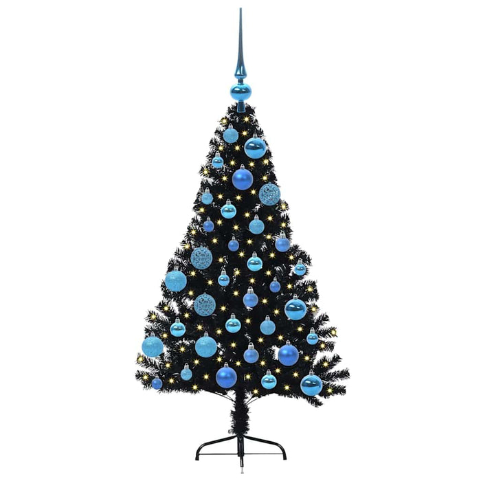 Albero di Natale artificiale con luci integrate Nero 120 cm PVC 3397122