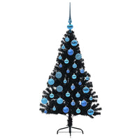 Albero di Natale artificiale con luci integrate Nero 120 cm PVC 3397122