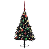 Albero di Natale artificiale con luci integrate Nero 120 cm PVC 3397123