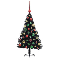 Albero di Natale artificiale con luci integrate Nero 120 cm PVC 3397123