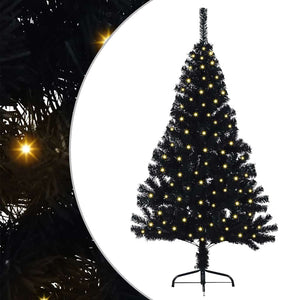 Albero di Natale artificiale con luci integrate Nero 150 cm PVC 3397124