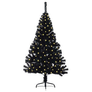 Albero di Natale artificiale con luci integrate Nero 150 cm PVC 3397124