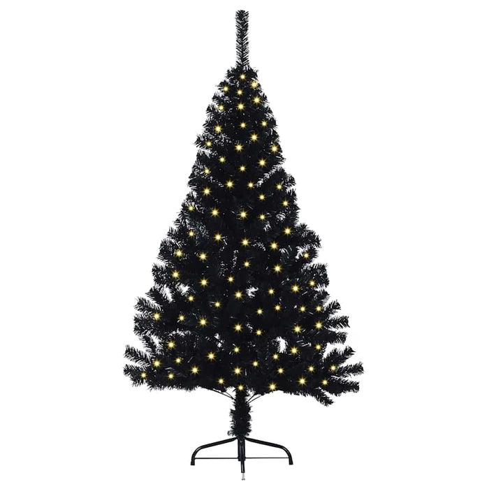 Albero di Natale artificiale con luci integrate Nero 150 cm PVC 3397124