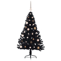 Albero di Natale artificiale con luci integrate Nero 150 cm PVC 3397126