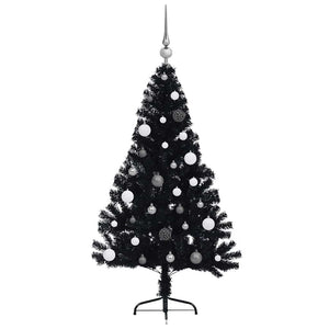 Albero di Natale artificiale con luci integrate Nero 150 cm PVC 3397127