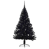 Albero di Natale artificiale con luci integrate Nero 150 cm PVC 3397129
