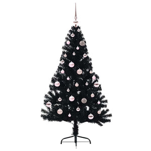 Albero di Natale artificiale con luci integrate Nero 150 cm PVC 3397130