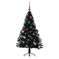 Albero di Natale artificiale con luci integrate Nero 150 cm PVC 3397136
