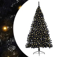 Albero di Natale artificiale con luci integrate Nero 180 cm PVC 3397137