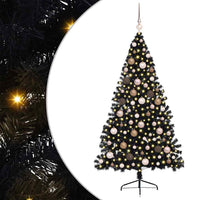 Albero di Natale artificiale con luci integrate Nero 180 cm PVC 3397139