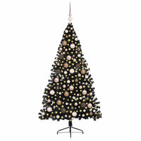 Albero di Natale artificiale con luci integrate Nero 180 cm PVC 3397139