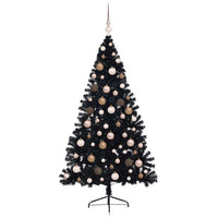 Albero di Natale artificiale con luci integrate Nero 180 cm PVC 3397139