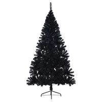 Albero di Natale artificiale con luci integrate Nero 180 cm PVC 3397139