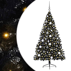 Albero di Natale artificiale preilluminato Nero 180 cm PVC 3397140