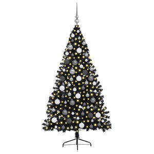 Albero di Natale artificiale preilluminato Nero 180 cm PVC 3397140