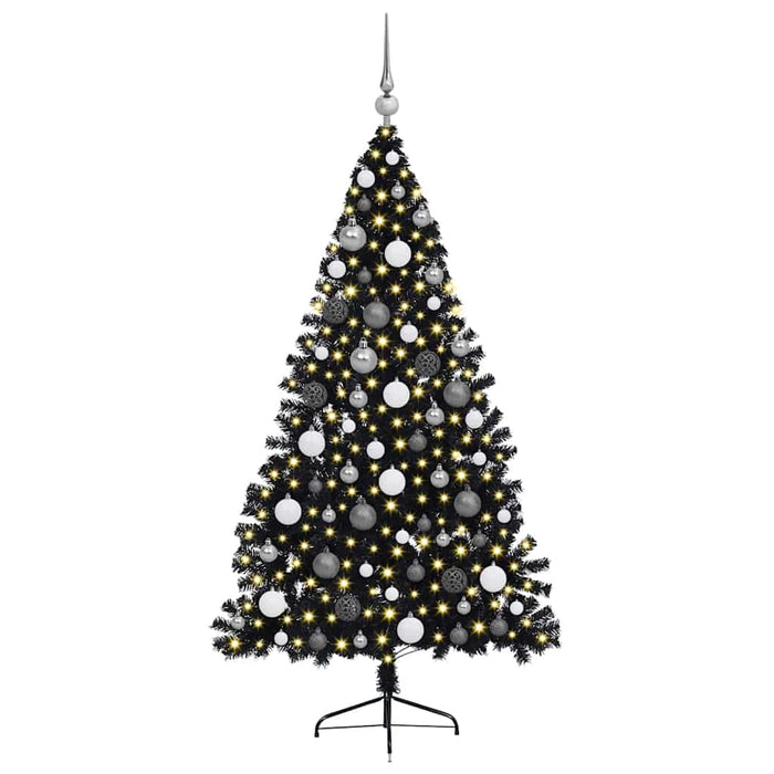 Albero di Natale artificiale preilluminato Nero 180 cm PVC 3397140