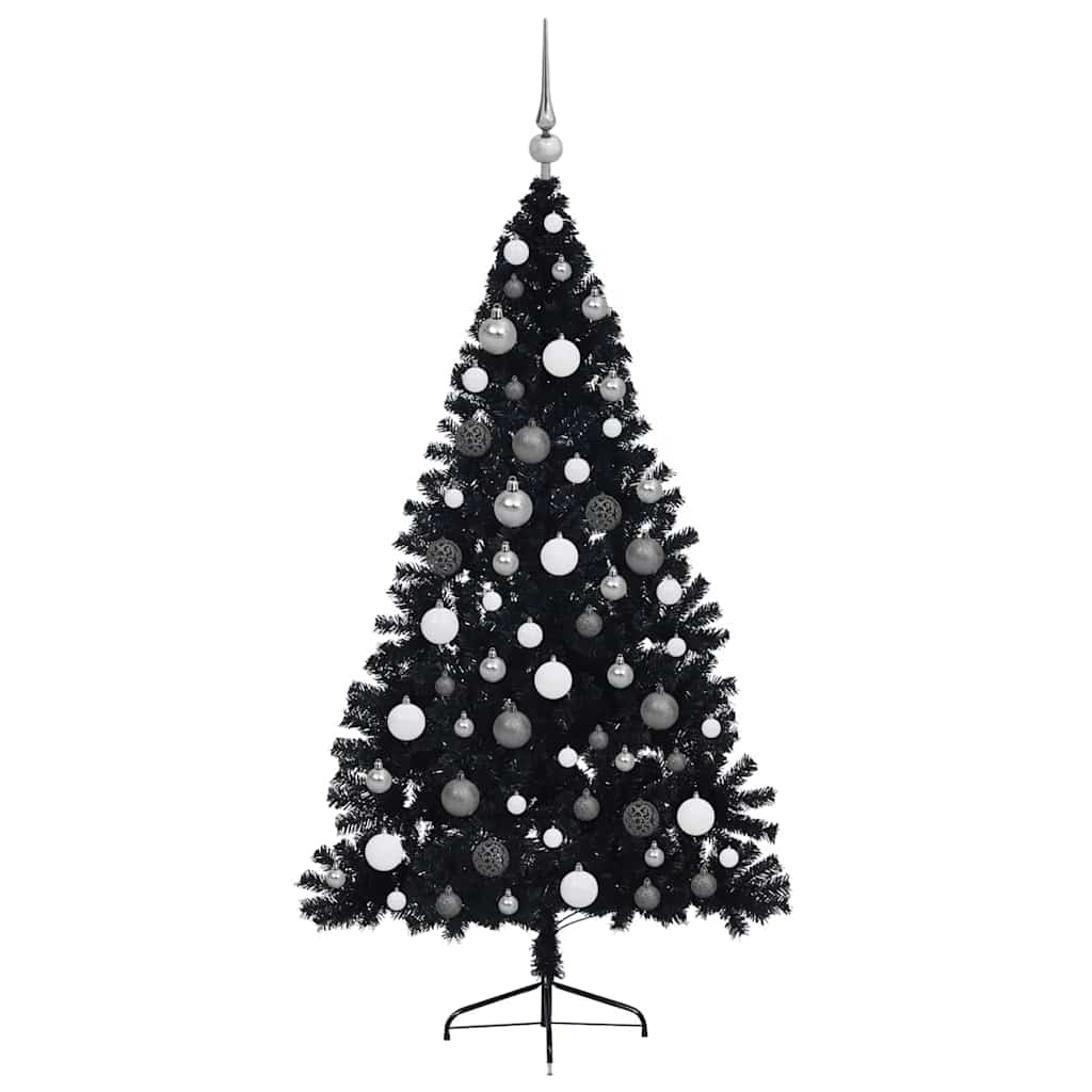 Albero di Natale artificiale preilluminato Nero 180 cm PVC 3397140