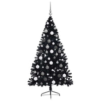 Albero di Natale artificiale preilluminato Nero 180 cm PVC 3397140