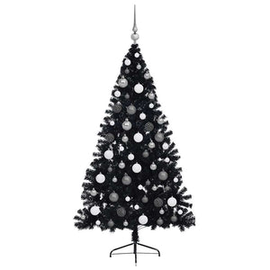 Albero di Natale artificiale preilluminato Nero 180 cm PVC 3397140