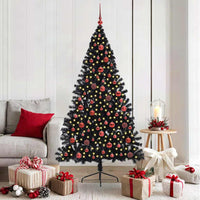 Albero di Natale artificiale con luci integrate Nero 180 cm PVC 3397141