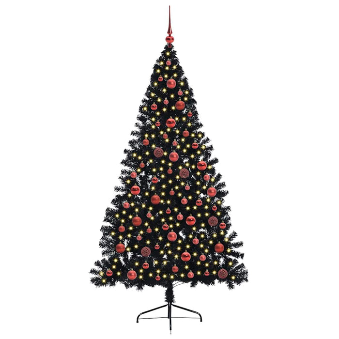 Albero di Natale artificiale con luci integrate Nero 180 cm PVC 3397141