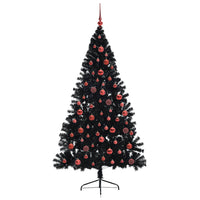 Albero di Natale artificiale con luci integrate Nero 180 cm PVC 3397141