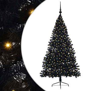 Albero di Natale artificiale con luci integrate Nero 180 cm PVC 3397142