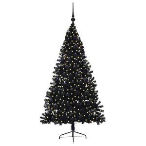 Albero di Natale artificiale con luci integrate Nero 180 cm PVC 3397142