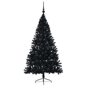Albero di Natale artificiale con luci integrate Nero 180 cm PVC 3397142