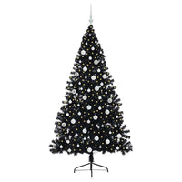 Albero di Natale artificiale con luci integrate Nero 180 cm PVC 3397144