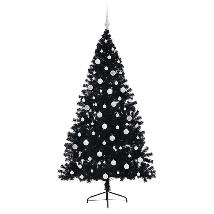 Albero di Natale artificiale con luci integrate Nero 180 cm PVC 3397144