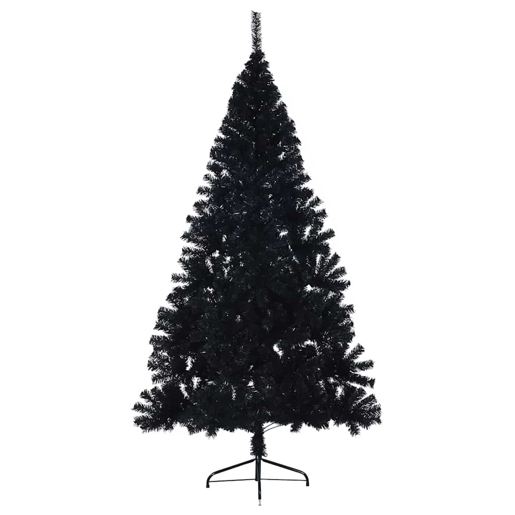 Albero di Natale artificiale con luci integrate Nero 180 cm PVC 3397144
