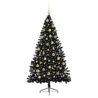 Albero di Natale artificiale con luci integrate Nero 180 cm PVC 3397145