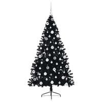 Albero di Natale artificiale con luci integrate Nero 180 cm PVC 3397146