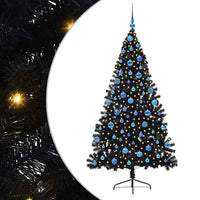 Albero di Natale artificiale con luci integrate Nero 180 cm PVC 3397148