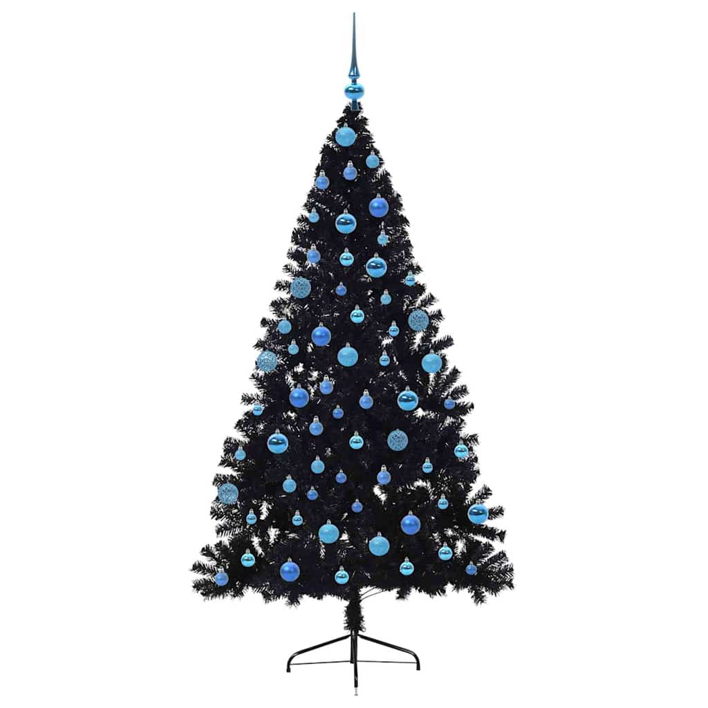 Albero di Natale artificiale con luci integrate Nero 180 cm PVC 3397148