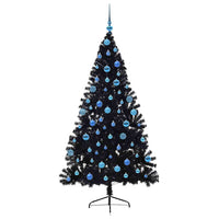 Albero di Natale artificiale con luci integrate Nero 180 cm PVC 3397148