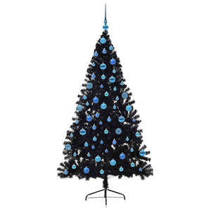 Albero di Natale artificiale con luci integrate Nero 180 cm PVC 3397148